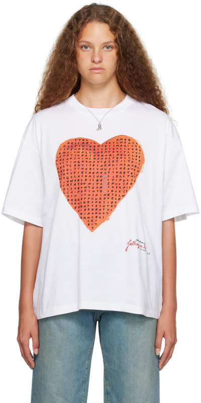 Shop Marni White Printed T-shirt In H2w01 Lily White