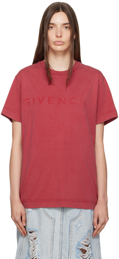 Shop Givenchy Red Printed T-shirt In 610 Medium Red