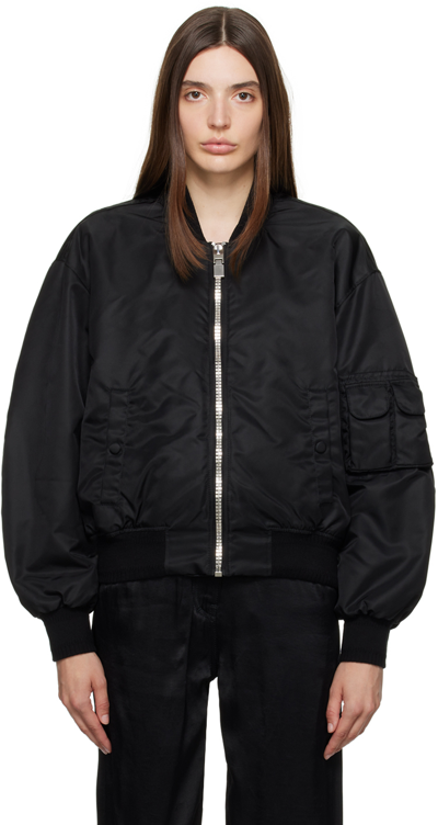 Shop Givenchy Black Zip Bomber Jacket In 001 Black