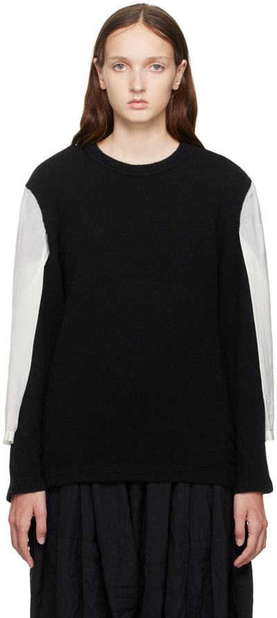 Shop Comme Des Garçons Homme Deux Black Layered Sweater In 1 Black