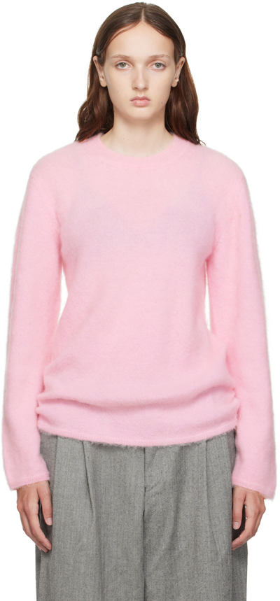 Shop Comme Des Garçons Homme Deux Pink Crewneck Sweater In 1 Pink
