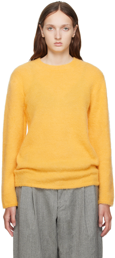 Shop Comme Des Garçons Homme Deux Yellow Crewneck Sweater In 2 Yellow