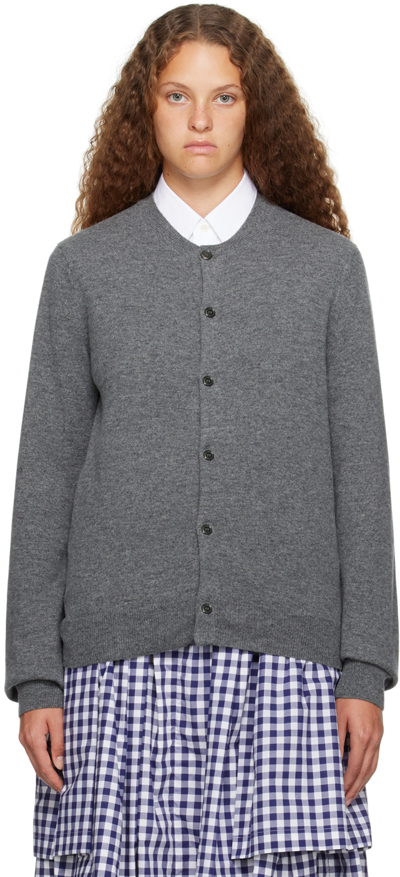 Shop Comme Des Garçons Shirt Gray Crewneck Cardigan In 3 Top Grey