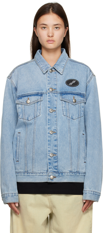 Shop We11 Done Blue Oversized Denim Jacket In Ice