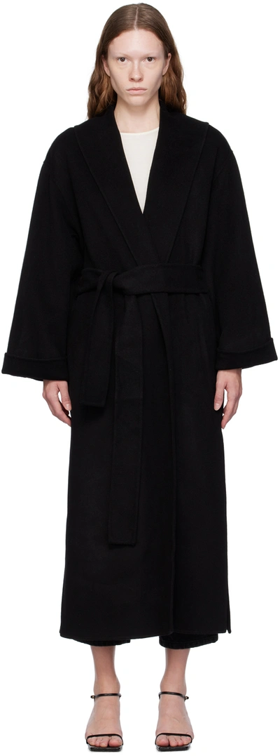 Shop By Malene Birger Black Trullem Coat In 050 Black