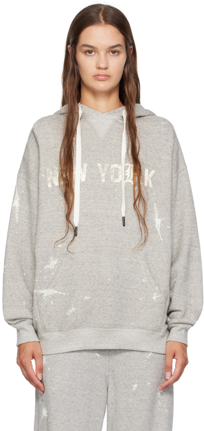 Shop R13 Gray 'new York' Hoodie In Heather Grey Paint S