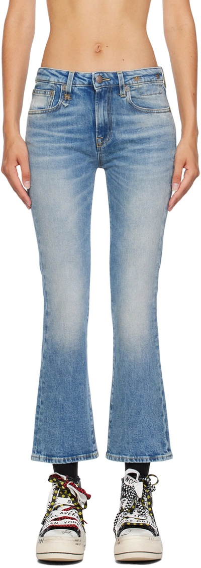 Shop R13 Blue Kick Fit Jeans In Jasper Stretch