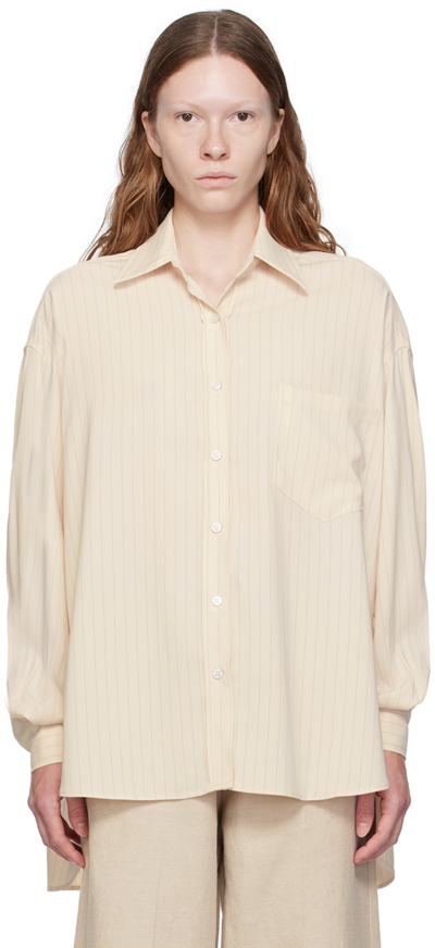 The Frankie Shop Frankie Shop Womens Beige Pinstripe Georgia Oversized Striped Shirt In Beige Pinstripe