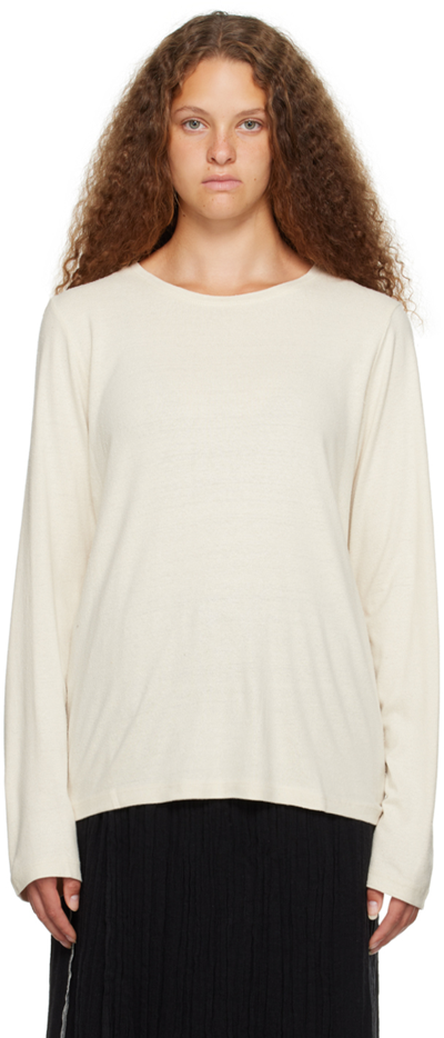 Shop Baserange Off-white Long Sleeve T-shirt In Undyed