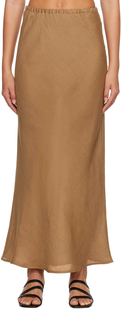 Shop Baserange Brown Dydine Maxi Skirt In Ocular