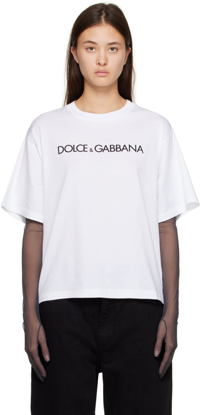 Shop Dolce & Gabbana White Crewneck T-shirt