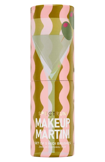 Shop Spectrum Makeup Martini Cocktail 5-piece Makeup Brush Set In Pink/ Green