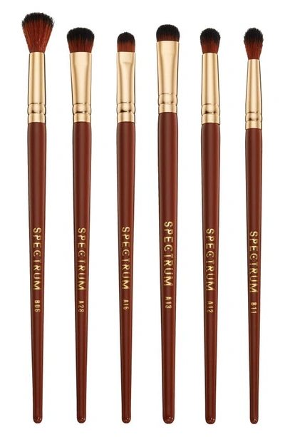 Shop Spectrum Pantherine 6-piece Eye Makeup Brush Set $45 Value In Brown