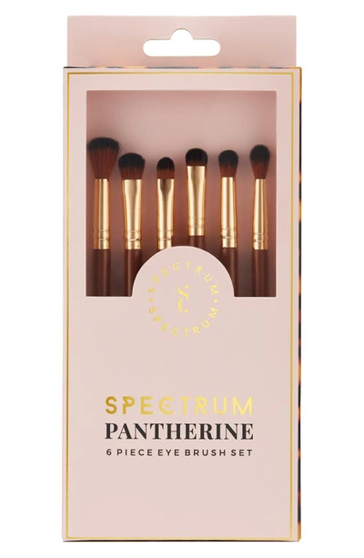 Shop Spectrum Pantherine 6-piece Eye Makeup Brush Set $45 Value In Brown