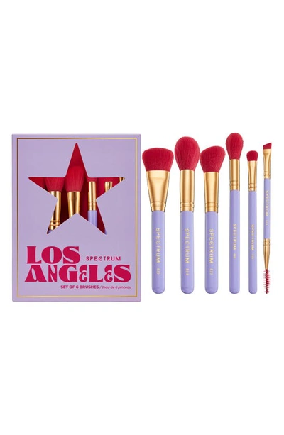 Shop Spectrum Los Angeles Travel Book 6-piece Makeup Brush Set $56 In Purple