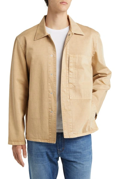 Shop Closed Snap-up Cotton Field Jacket In Chino Beige