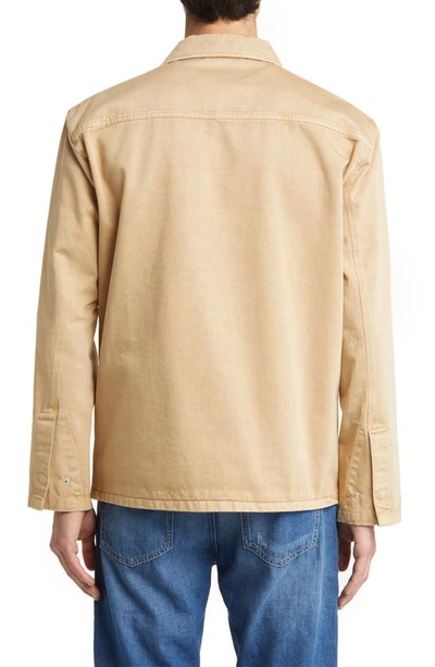 Shop Closed Snap-up Cotton Field Jacket In Chino Beige