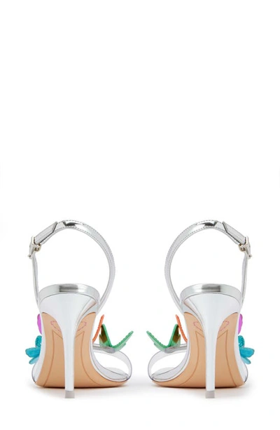 Shop Sophia Webster Vanessa Crystal Butterfly Slingback Stiletto Sandal In Carnival/ Silver