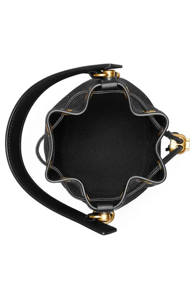 Tory Burch Mini T Monogram Bucket Bag In Black