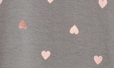 Shop Nordstrom Print Cotton Footie In Grey Pearl Hearts