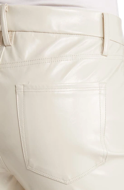 Good American Good Curve Faux Leather Straight Leg Pants In Bone001