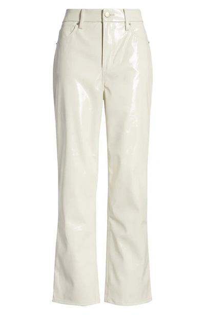 Shop Good American Good Curve Faux Leather Straight Leg Pants In Bone001