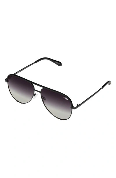 Shop Quay High Key Micro 50mm Gradient Aviator Sunglasses In Black Fade