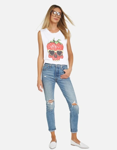 Lauren Moshi X Kel X Strawberry Skull In White