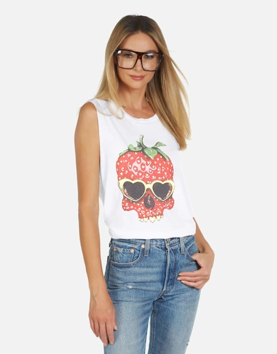 Lauren Moshi X Kel X Strawberry Skull In White