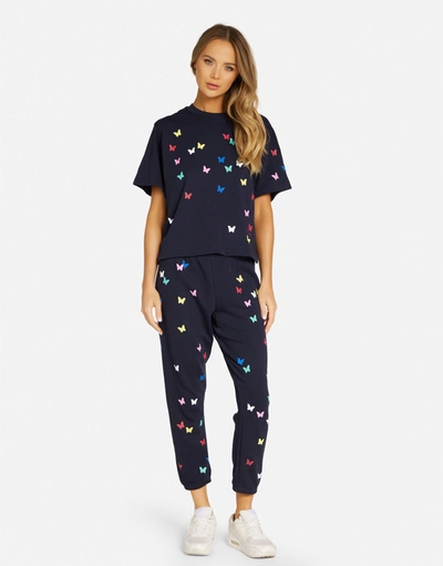 Lauren Moshi Rue Mini Butterflies In Navy