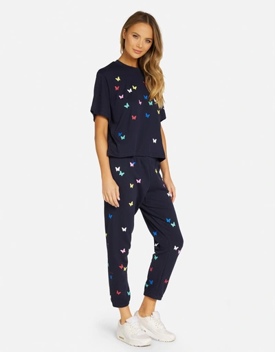Lauren Moshi Rue Mini Butterflies In Navy