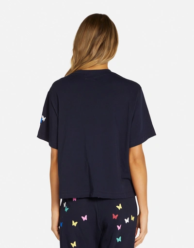 Lauren Moshi Rue Mini Butterflies In Navy