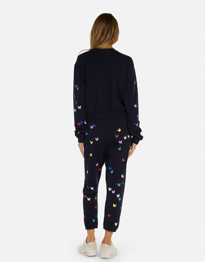 Lauren Moshi Spalding Mini Butterflies In Navy