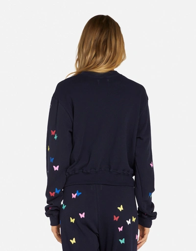 Shop Lauren Moshi Spalding Mini Butterflies In Navy