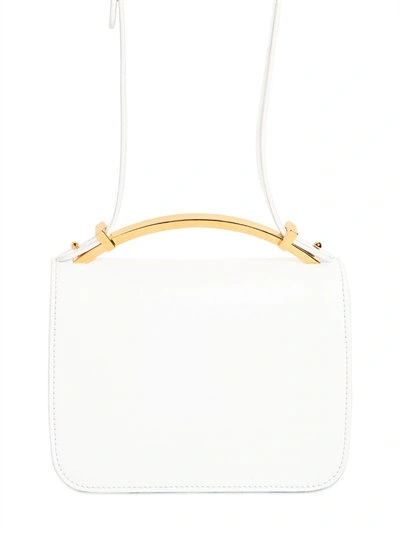 Shop Marni Sculpture Shiny Leather Shoulder Bag, White
