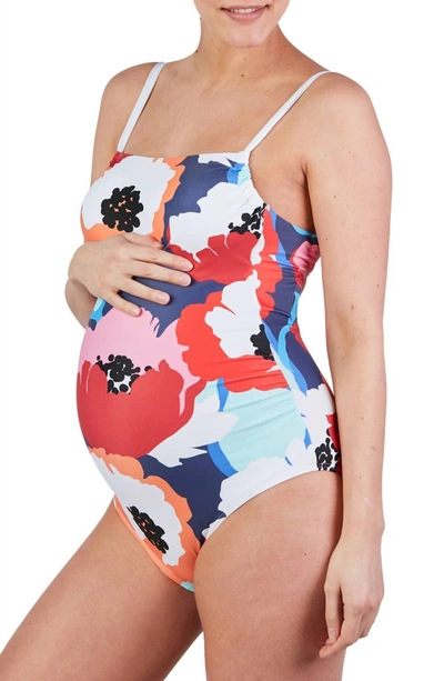 Shop Cache Coeur Poppy One-piece Maternity Swimsuit In Multi