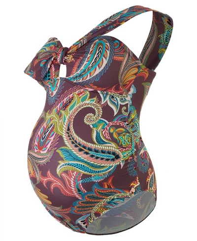 Shop Cache Coeur Maternity Swimsuit Bandana In Multi