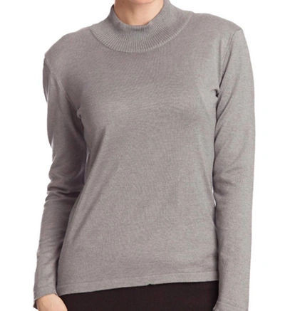 Shop Angel Long Sleeve Mock Neck Pullover In Gray In Grey
