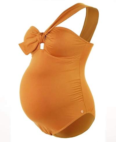 Shop Cache Coeur Maternity Cuba Swimsuit In Cumin In Multi