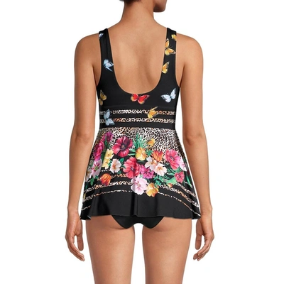 Johnny Was Mari V-neckline Skirted One Piece In Butterfly Floral In Multi