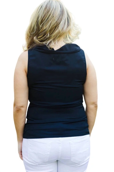 Ya Los Angeles Sleeveless Top With Front Details In Black