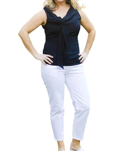Ya Los Angeles Sleeveless Top With Front Details In Black