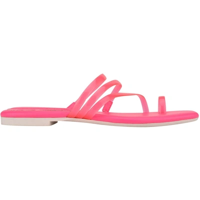 Shop Nine West Darbie 3 Womens Strappy Slip On Flat Sandals In Multi