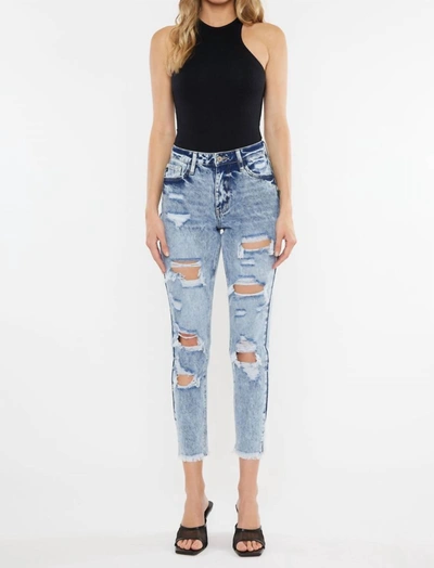 Shop Kancan Collie High Rise Mom Jeans In Medium Wash In Multi