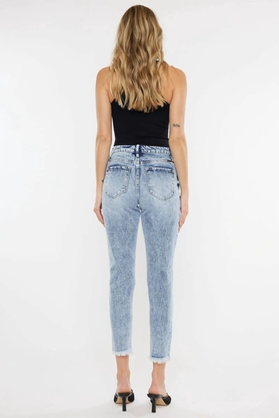 Kancan Collie High Rise Mom Jeans In Medium Wash In Multi
