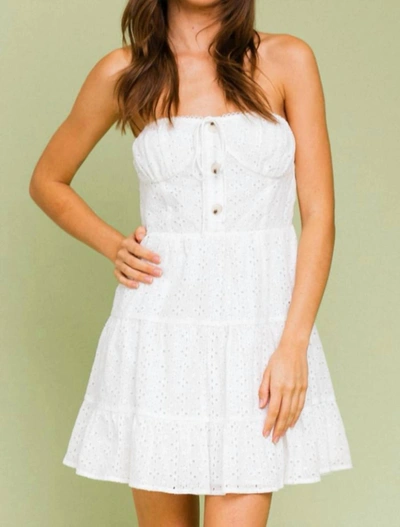 Shop Le Lis Strapless Mini Dress In White