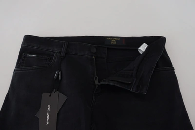 Shop Dolce & Gabbana Sleek Black Cotton Blend Denim Men's Pants