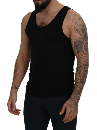 Shop Dolce & Gabbana Elegant Black Tank Top Men's T-shirt
