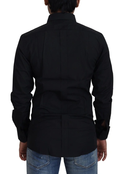 Shop Dolce & Gabbana Chic Black Cotton Dress Men's Shirt