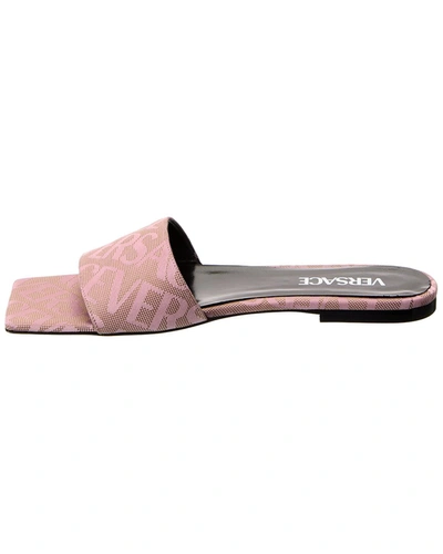 Shop Versace Canvas Flat In Pink